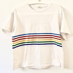 Brandy Melville John Galt Rainbow Striped Tee
